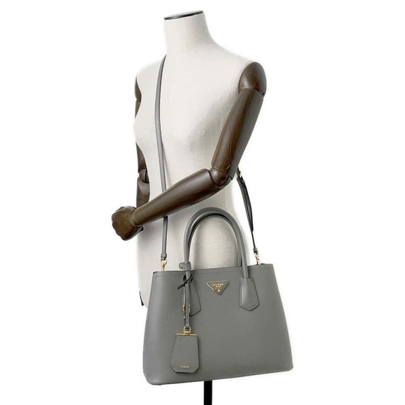 Prada Saffiano Doubre Handbag Black - Picture 4 of 15